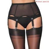 Ladies Valentine's Day Gifts Sexy Garter Women Thong Set Open Crotch Erotic Transparent Mesh Lace Sexy Lingerie Plus Size Garter