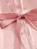 Sexy Sleepwear Ladies Luxury Pink Satin Lace Long Robe Pajamas 4 Pcs Set Nighty Pajamas Women's Sleepwear 	Pajama Sets