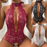 New Arrival lingerie sexy hollow one piece neck open gear one-piece suit