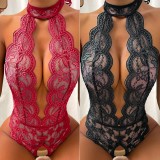 New Arrival lingerie sexy hollow one piece neck open gear one-piece suit