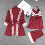 European and American sexy soft comfortable 4pcs set women sleepwear