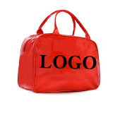 17inch Red Leather Travel Bags Man for Hiking Outdoor Swim Waterproof Shoulder GYM Bag Duffel Spend a Night Custom Handbag