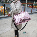 new private label spend a night bag luxury glossy Women shoulder Duffle Bag holographic bling bling girls ladies handbags