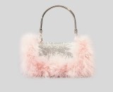 women  silver pearl sequin ostrich feather   clutch bag   beautiful lady   evening  bag party hand bag