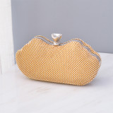 N563 New fashion gold party wedding glitter crystal clutch purse evening bag luxury