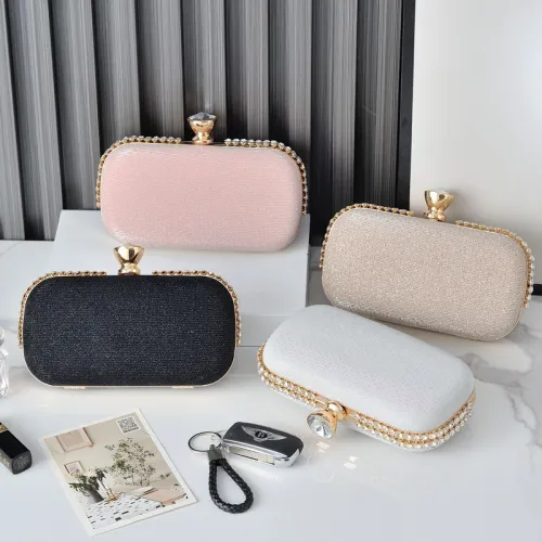Set Auger Clutch  Evening Bags Pure Color Glitter Evening Bags Fashion Women Evening Bag