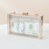 N570 2022 New creative designer acrylic dollar evening bag party clutches for woman handbag