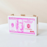 N571 Trending summer fashion acrylic dollar pink women clutch purse evening bag