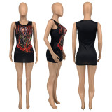 Sharee New Arrivals Women Summer Dress Print Graphic Dresses Sleeveless Mini Tank Top Dress