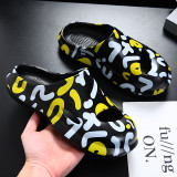 Happy Original  High quality hot unisexcouples outdoor graffiti slides slippers platform  outdoor yeezi slide