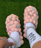 New summer Custom Logo Designer EVA bubble Slippers  flat sandals beach slipper  shoes bubble slides with charms pins