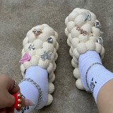 New summer Custom Logo Designer EVA bubble Slippers  flat sandals beach slipper  shoes bubble slides with charms pins
