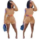 summer 2023 vest top + sleeves with shorts luxury cargo casual two piece short set