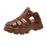 2023 summer sandals women fashion toe leather  non-slip beach sandals shoes