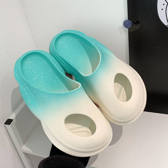 Happy Original High quality hot unisex lovers indoor bathroom hole slides slippers platform  outdoor yeezi slide