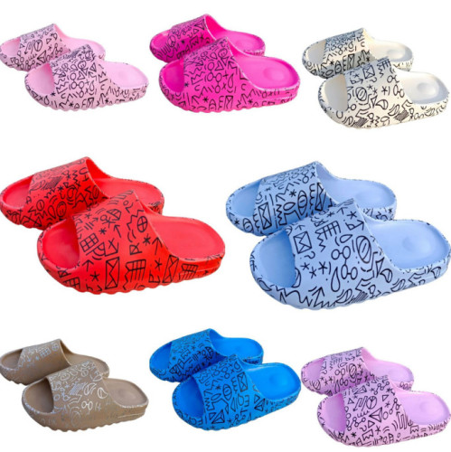 New colors factory price Thick Slides Fashion Printed Couples Platform Shoes Outdoor Sandals unisex yeezy slippers