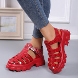 2023 summer sandals women fashion toe leather  non-slip beach sandals shoes