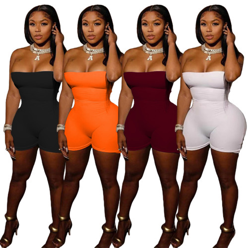 Sharee 2023 Summer Ladies Tube Bodycon Jumpsuits Hollow Backless Bandage Bodysuits For Women Jumpsuits