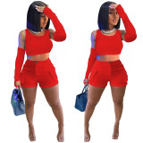 summer 2023 vest top + sleeves with shorts luxury cargo casual two piece short set