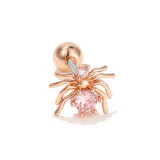 Cute new animal ear bone nail micro inlaid zircon screw piercing ball earrings