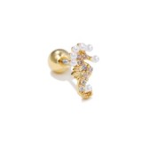 New style zircon flower earrings Stainless steel rod pierced ear piercing jewelry Small personality women's earrings