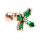 fashion cute butterfly shaped colorful zircon small earrings pierced earrings