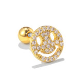 Fashion smiley face screw  ball piercing jewelry fashion temperament ear bone nail