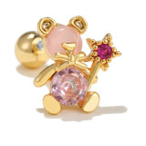 Hot selling new creative animal earrings small gecko earrings stainless steel piercing screw ball ear bone nails