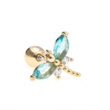 Hot selling new creative animal earrings small gecko earrings stainless steel piercing screw ball ear bone nails