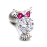Lovely flower shape inlaid with exquisite zircon pierced ear bone nail jewelry