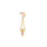 Korean version long tassel love bear screw ear bone screw piercing jewelry earrings