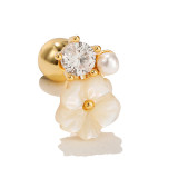 Flower Design Fresh Stainless Steel Ear Studs Women's New Fashion Ear Studs
