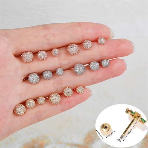 Geometric half round ear bone nail fashion temperament screw piercing jewelry earrings