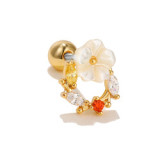 Flower Design Fresh Stainless Steel Ear Studs Women's New Fashion Ear Studs