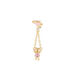 Korean version long tassel love bear screw ear bone screw piercing jewelry earrings