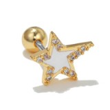 Fashion Western exaggerated geometry metal earrings light luxury simple ear bone nail