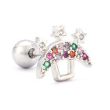 Fashion new trend earrings with colorful zircon earrings temperament  zircon earrings piercing jewelry