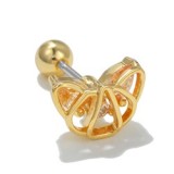 Version Creative Orange Screws  Zircon Stainless Steel Rod Earrings Soft Earbone Nails Personalized  Piercing Jewelry