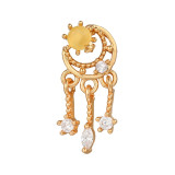 New style zircon flower earrings Stainless steel rod pierced ear piercing jewelry Small personality women's earrings
