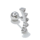 20G stainless steel rod love tassel ear bone nail fashion painting oil heart piercing earrings