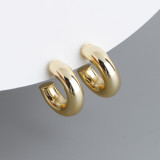 EH1398 Western Fashion Cute Gold Plated Chunky Loop Stud 925 Sterling Silver Earring For Women