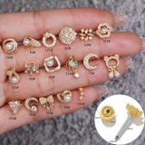 Fashion new trend earrings with colorful zircon earrings temperament  zircon earrings piercing jewelry