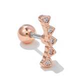 20G stainless steel rod love tassel ear bone nail fashion painting oil heart piercing earrings