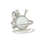 Cute and creative space element earrings alien UFO shaped screw piercing earrings