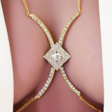 Simple and shiny rhinestone currency block butterfly chest support, chest accessories, lingerie show, body chain