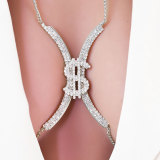 Simple and shiny rhinestone currency block butterfly chest support, chest accessories, lingerie show, body chain