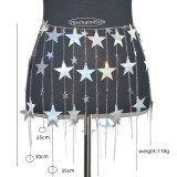 Baolingshop Personalized body chain waist chain sequins pentagram tassel skirt belly dance accessories Body chain new product