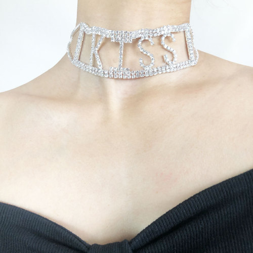 wedding dress accessories jewelry letter neck necklace LOVE rhinestone sparkling neck chain bride jewelry
