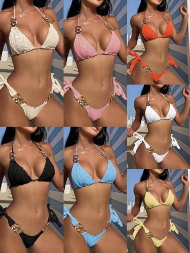2023  sexy new split swimsuit chain bikini swimsuits bikinis