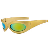 Jiuling eyewear 2023 New style pc frame uv400 sunglasses fashion cheap sport y2k sunglasses